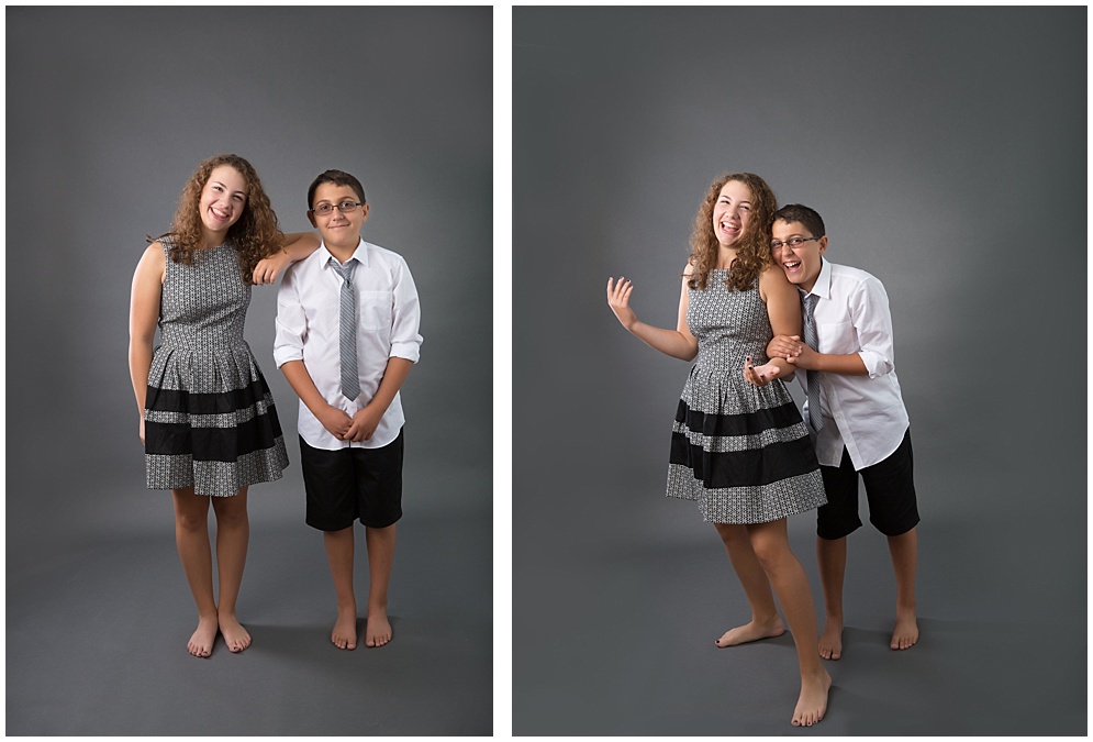 Tween Brother and Sister Studio Portraits in Brighton Michigan at Angela Brown Photography