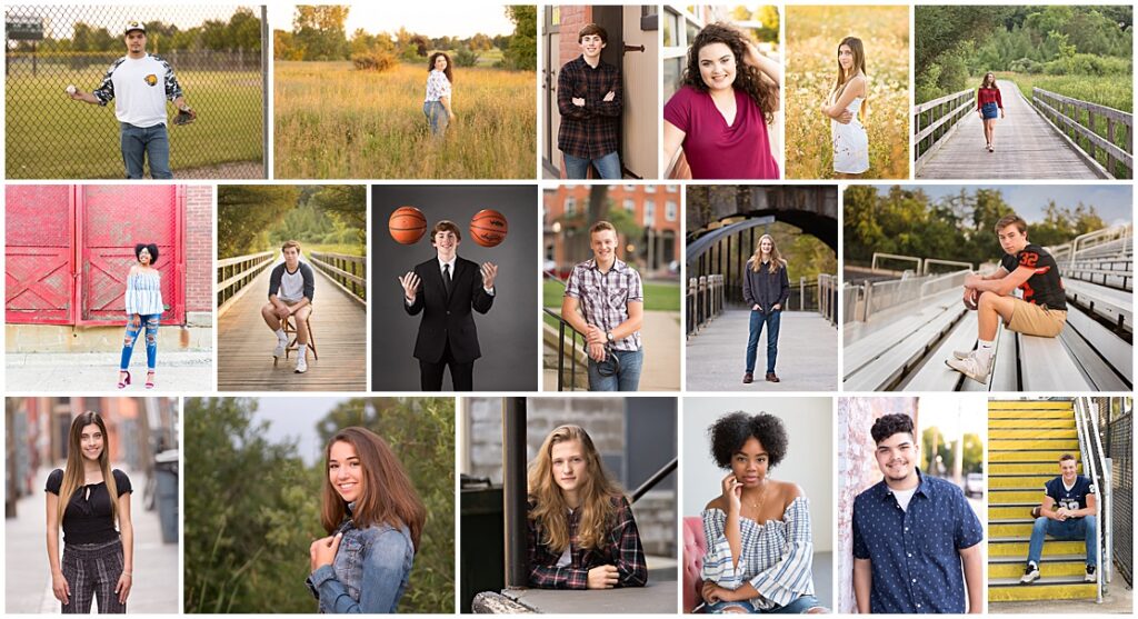 A collection of senior images by Angela Brown Photography of the Class of 2020