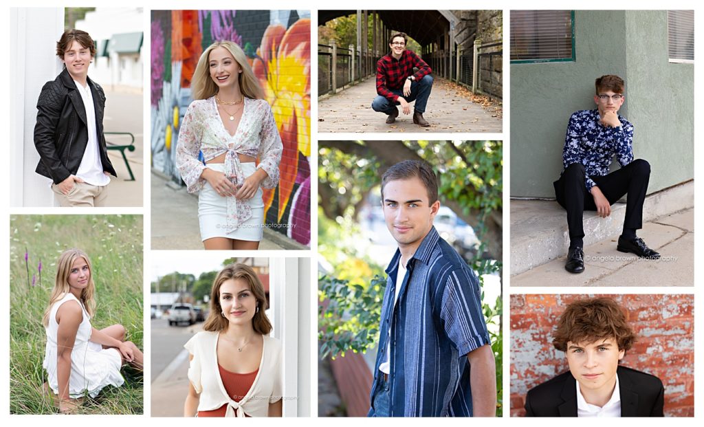 A collage of high school senior portraits