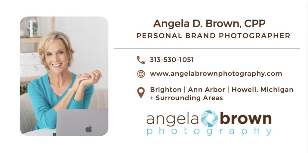 An example of Angie Brown's signature footer for email.